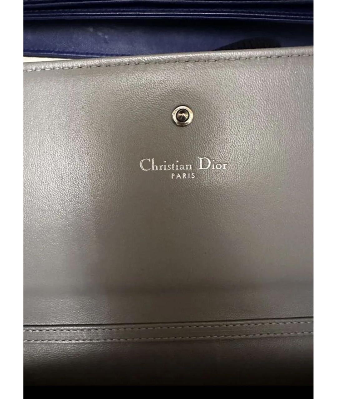 CHRISTIAN DIOR Серая кожаная сумка через плечо, фото 5