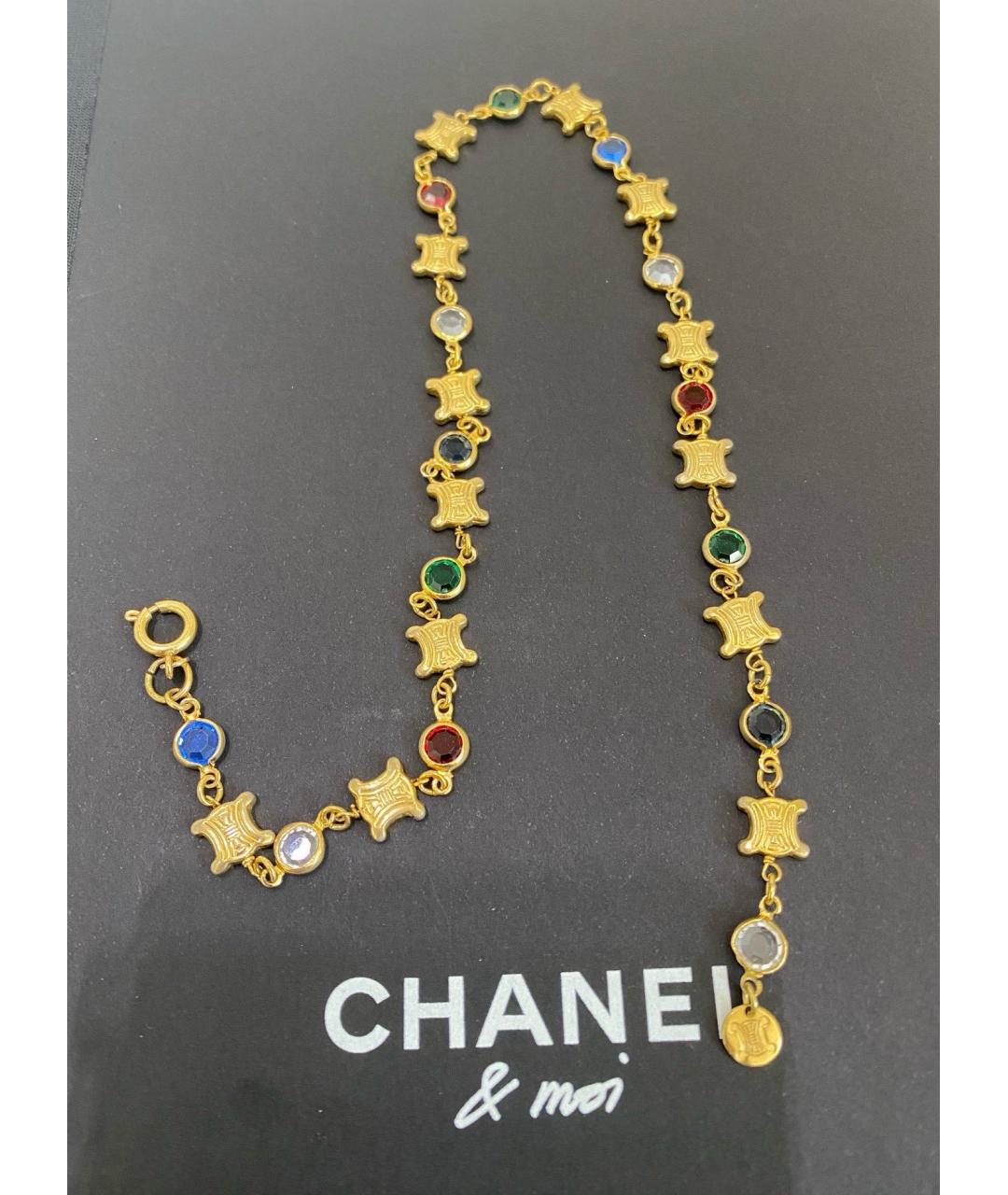 CELINE Золотое металлическое колье, фото 5