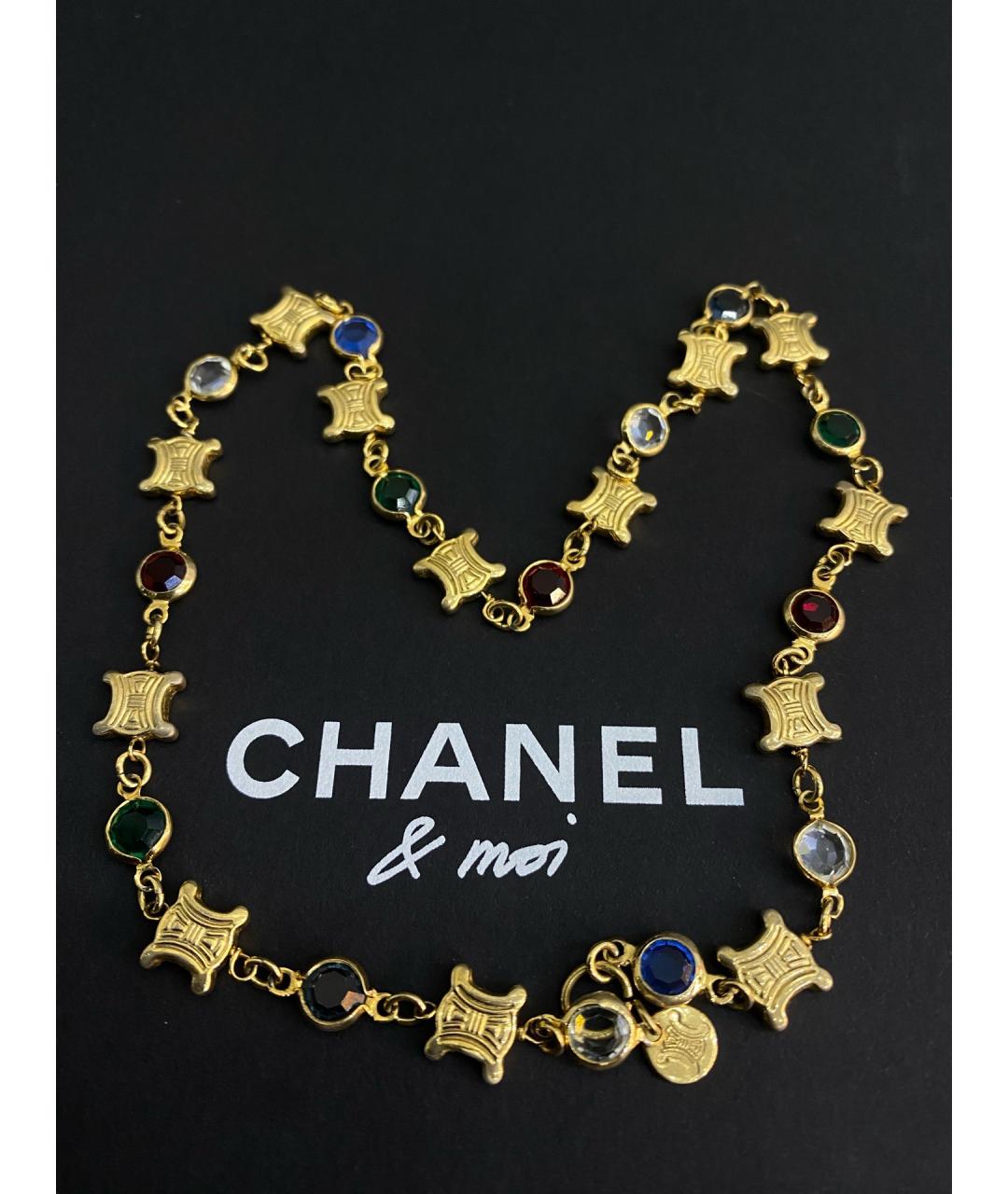 CELINE Золотое металлическое колье, фото 9