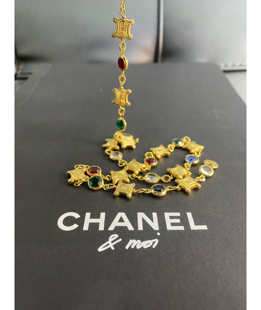 CELINE Золотое металлическое колье, фото 6