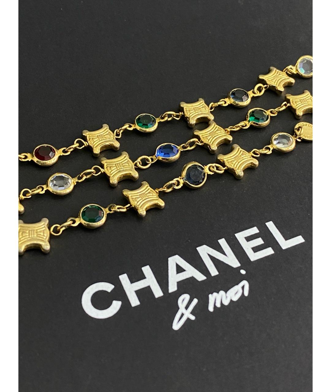 CELINE Золотое металлическое колье, фото 4