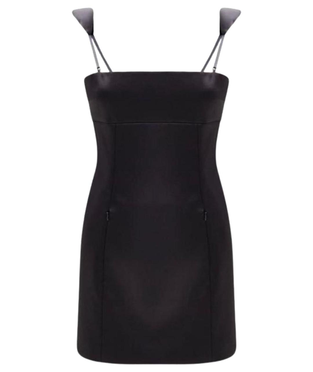 ALEXANDER WANG Черное атласное коктейльное платье, фото 1