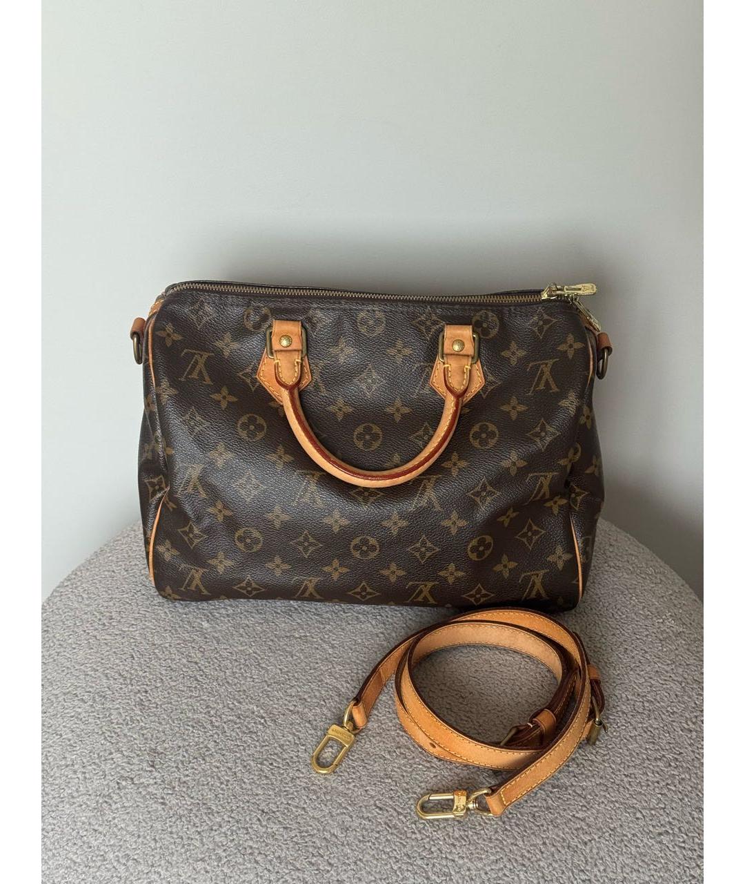 LOUIS VUITTON Коричневая сумка с короткими ручками, фото 2