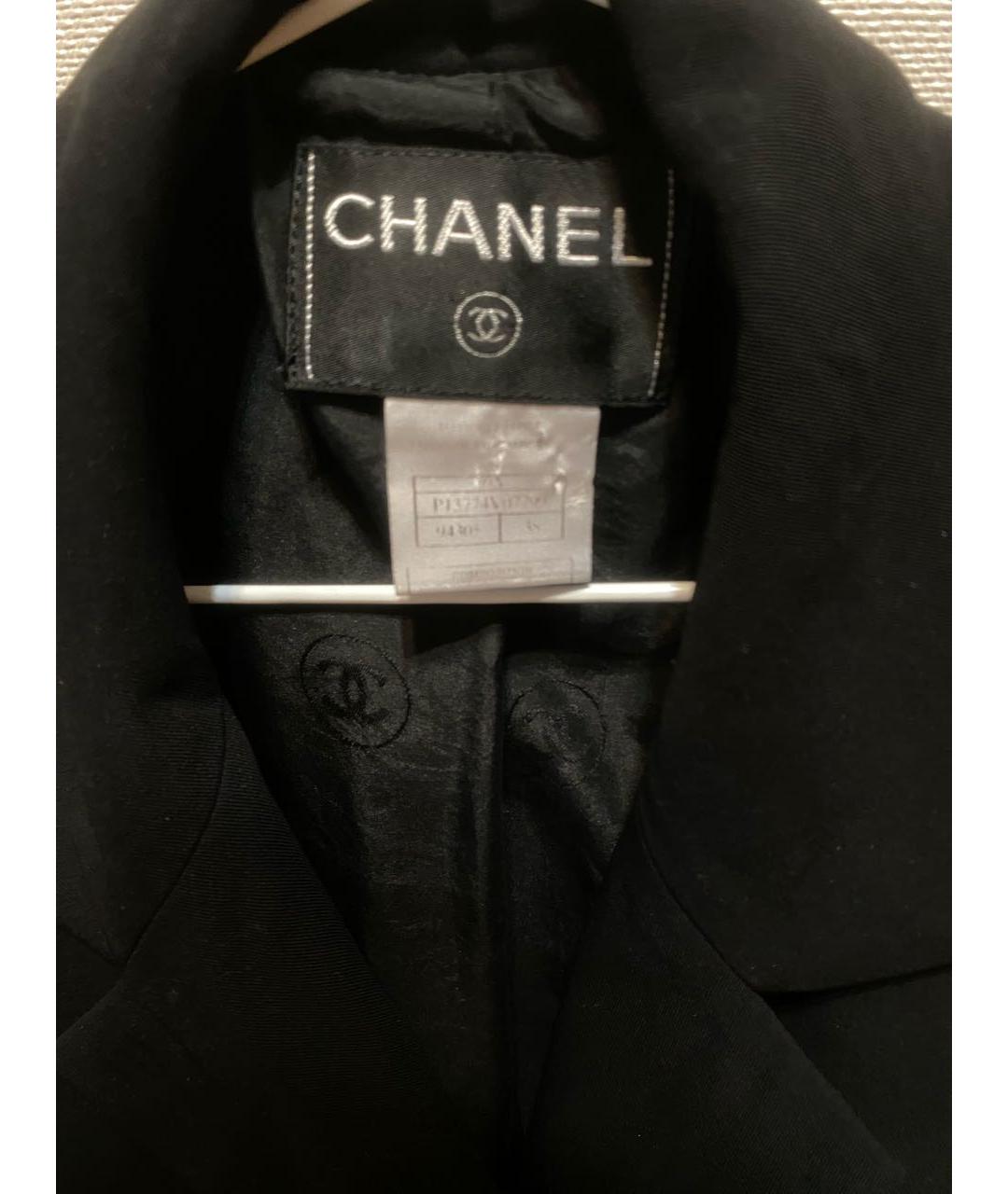 CHANEL Черный хлопковый жакет/пиджак, фото 3