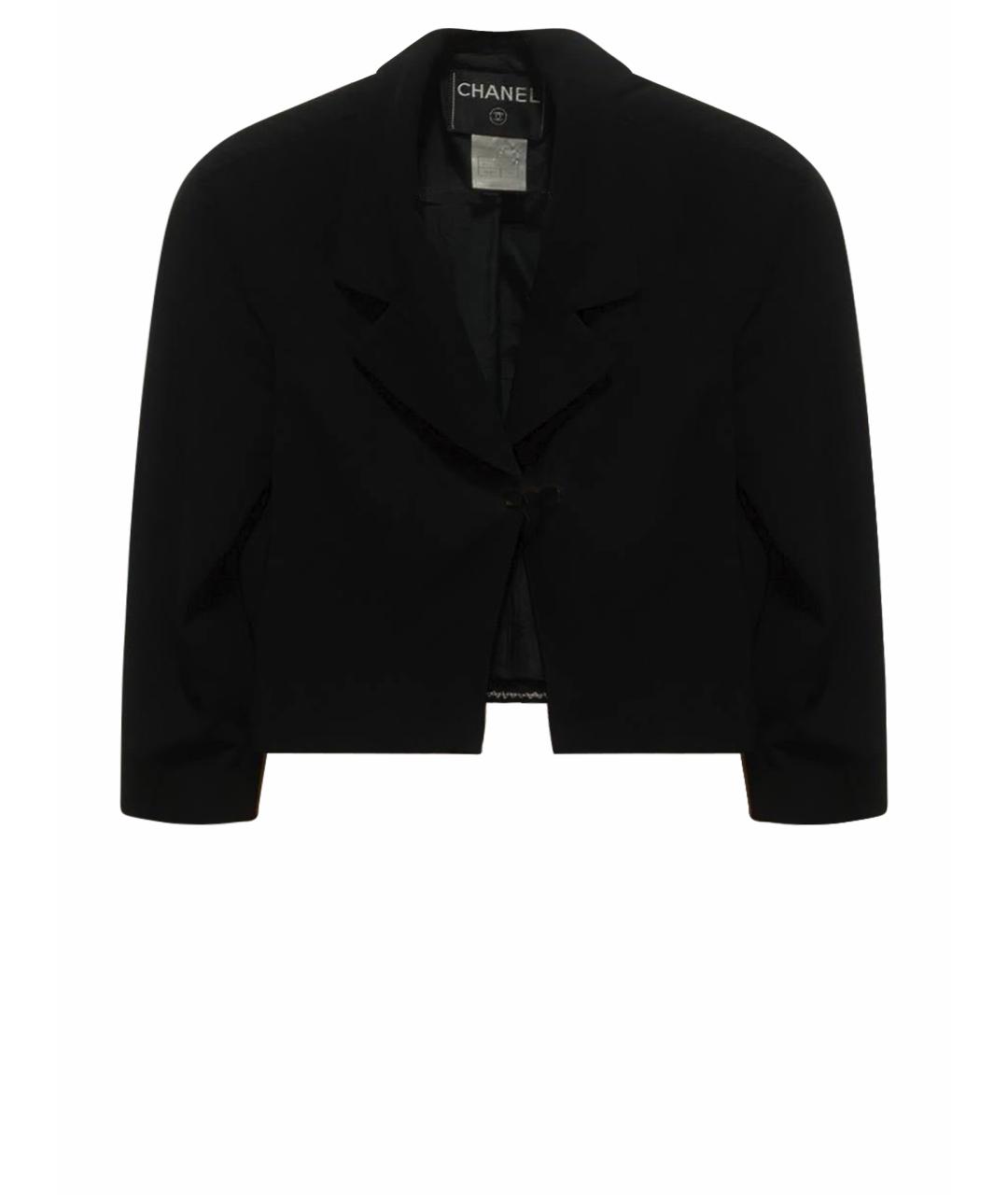 CHANEL Черный хлопковый жакет/пиджак, фото 1