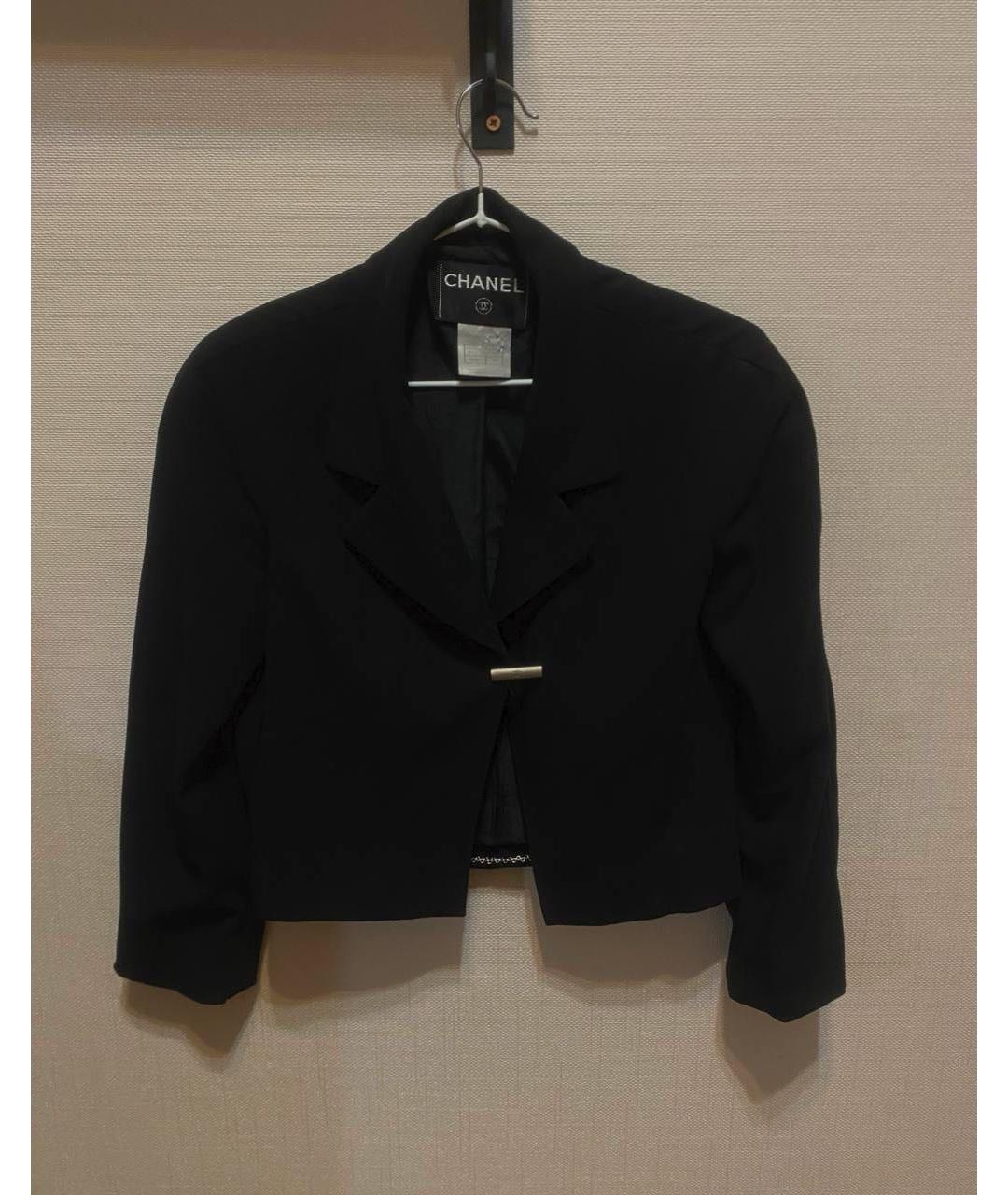 CHANEL Черный хлопковый жакет/пиджак, фото 6