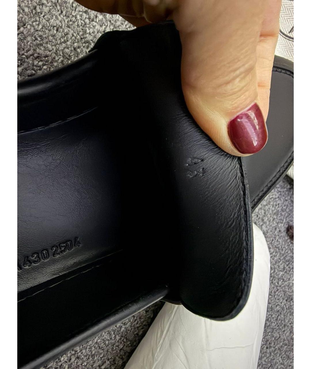 HERMES Черные кожаные лоферы, фото 6