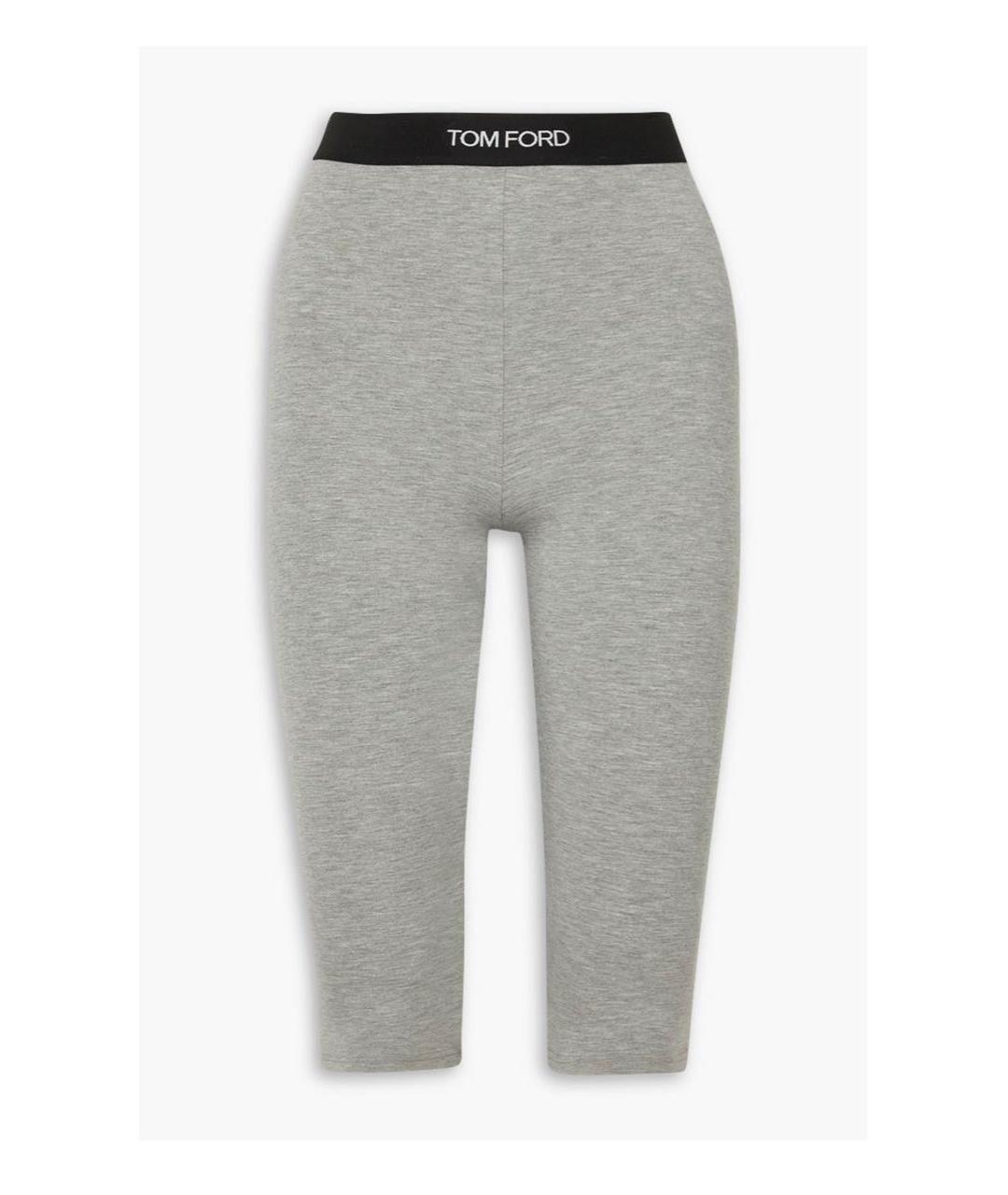 TOM FORD Серые хлопковые леггинсы и велосипедки, фото 5