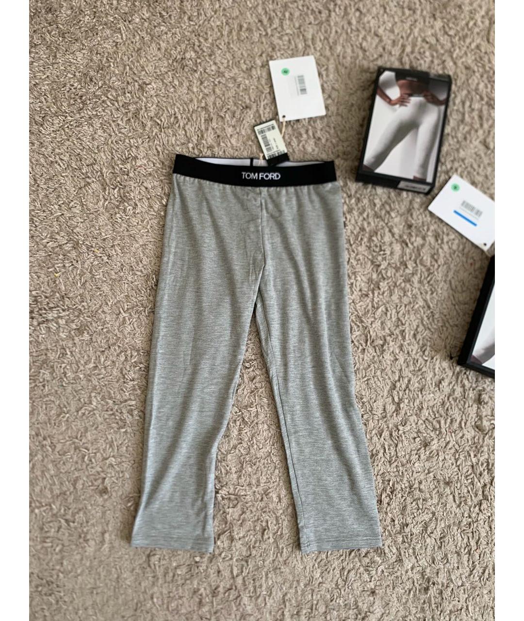 TOM FORD Серые хлопковые леггинсы и велосипедки, фото 3