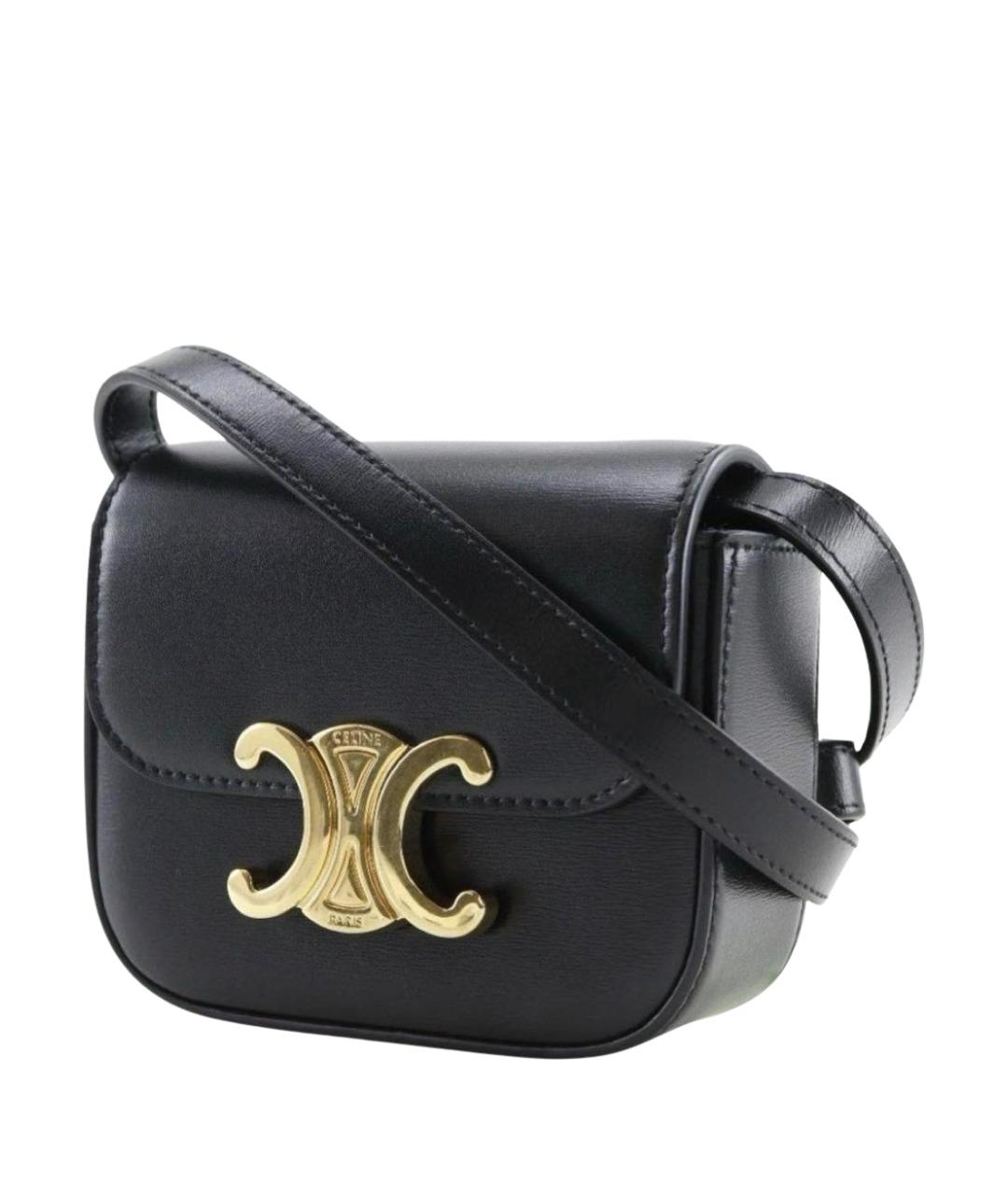 CELINE Черная кожаная сумка через плечо, фото 1