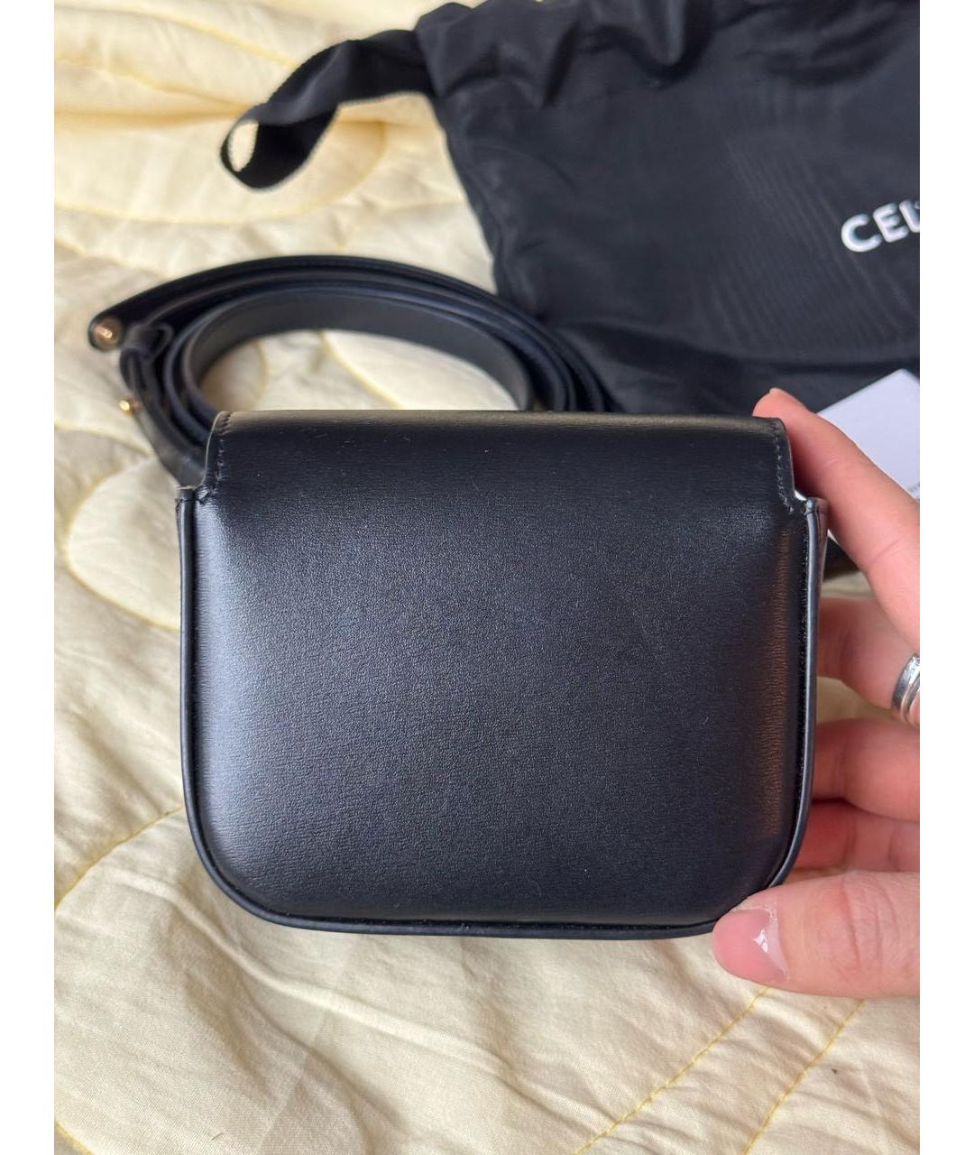 CELINE Черная кожаная сумка через плечо, фото 4