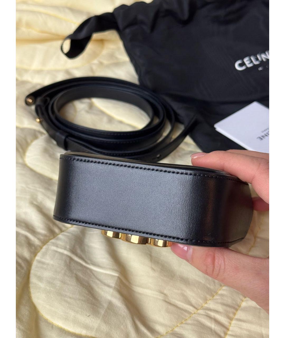 CELINE Черная кожаная сумка через плечо, фото 7