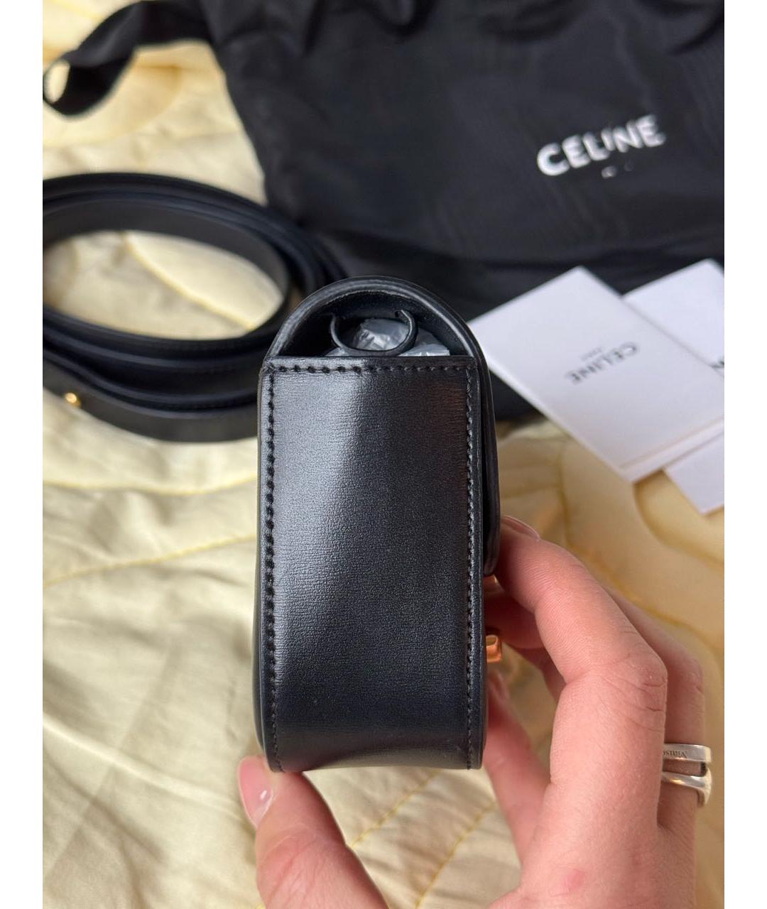 CELINE Черная кожаная сумка через плечо, фото 6