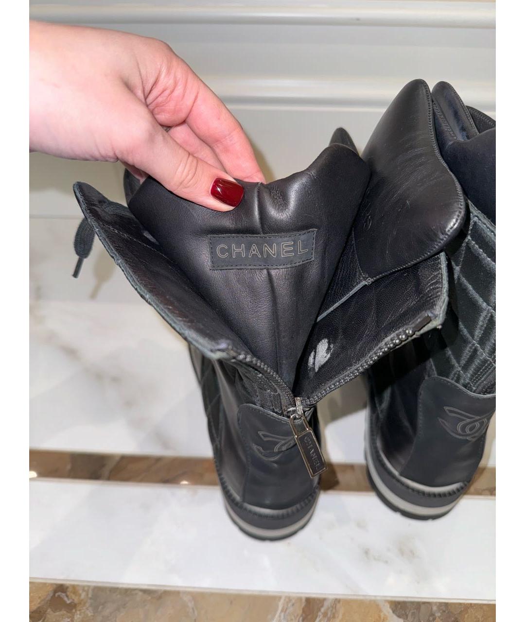 CHANEL Черные текстильные ботинки, фото 8