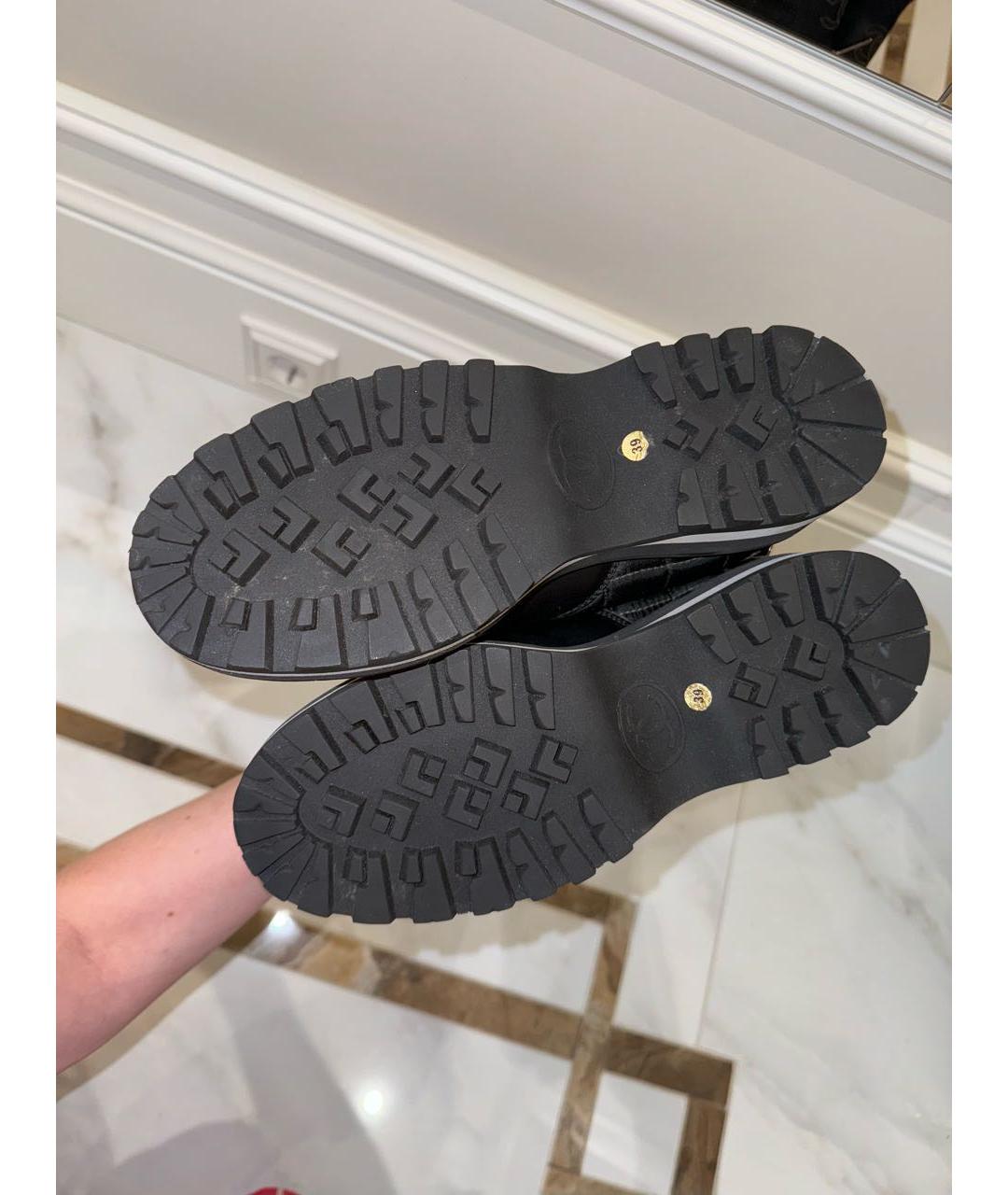 CHANEL Черные текстильные ботинки, фото 6