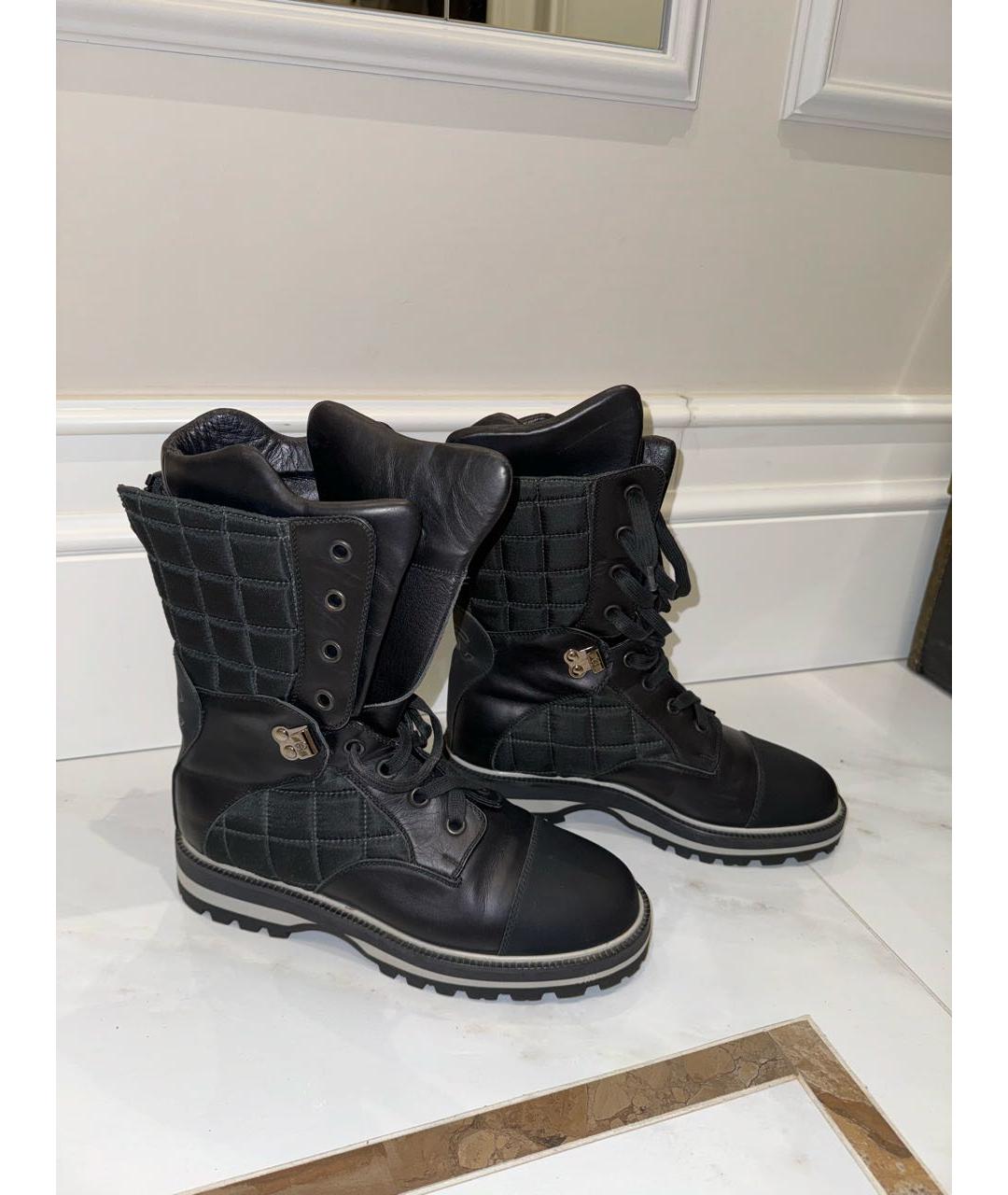 CHANEL Черные текстильные ботинки, фото 2