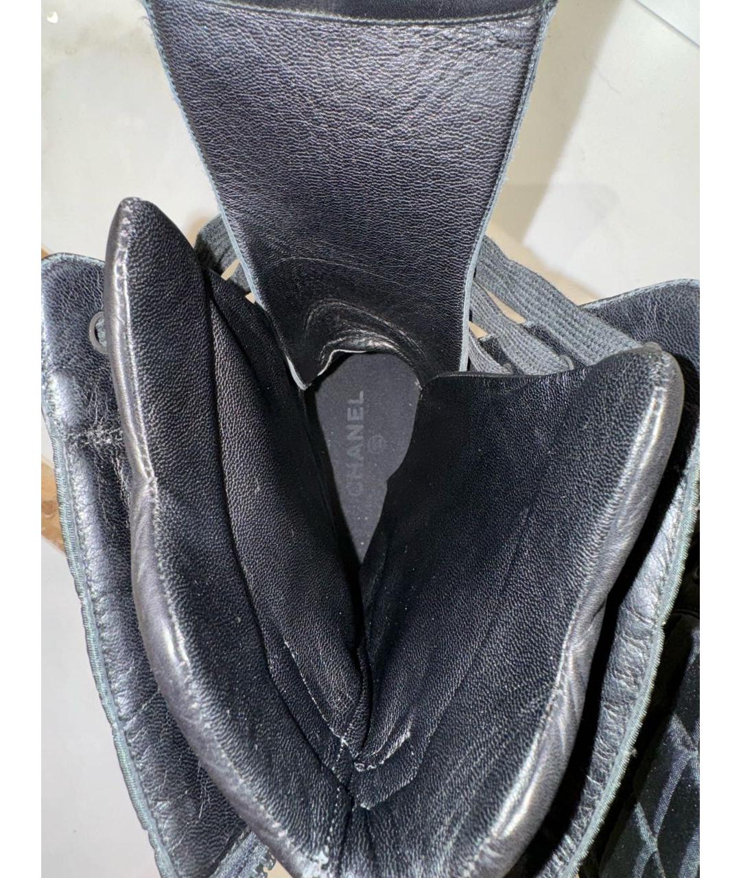 CHANEL Черные текстильные ботинки, фото 5
