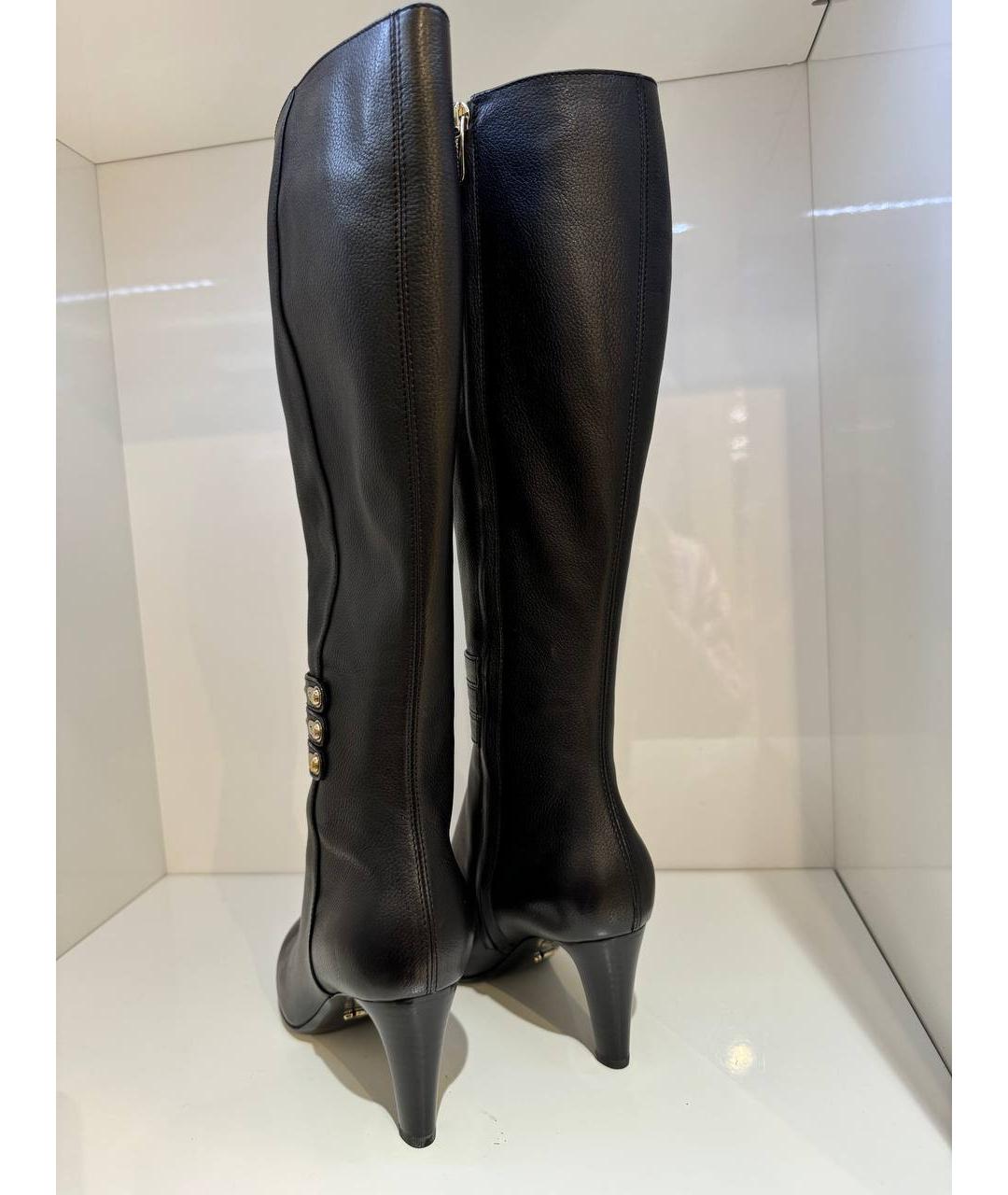 SERGIO ROSSI Черные кожаные сапоги, фото 3