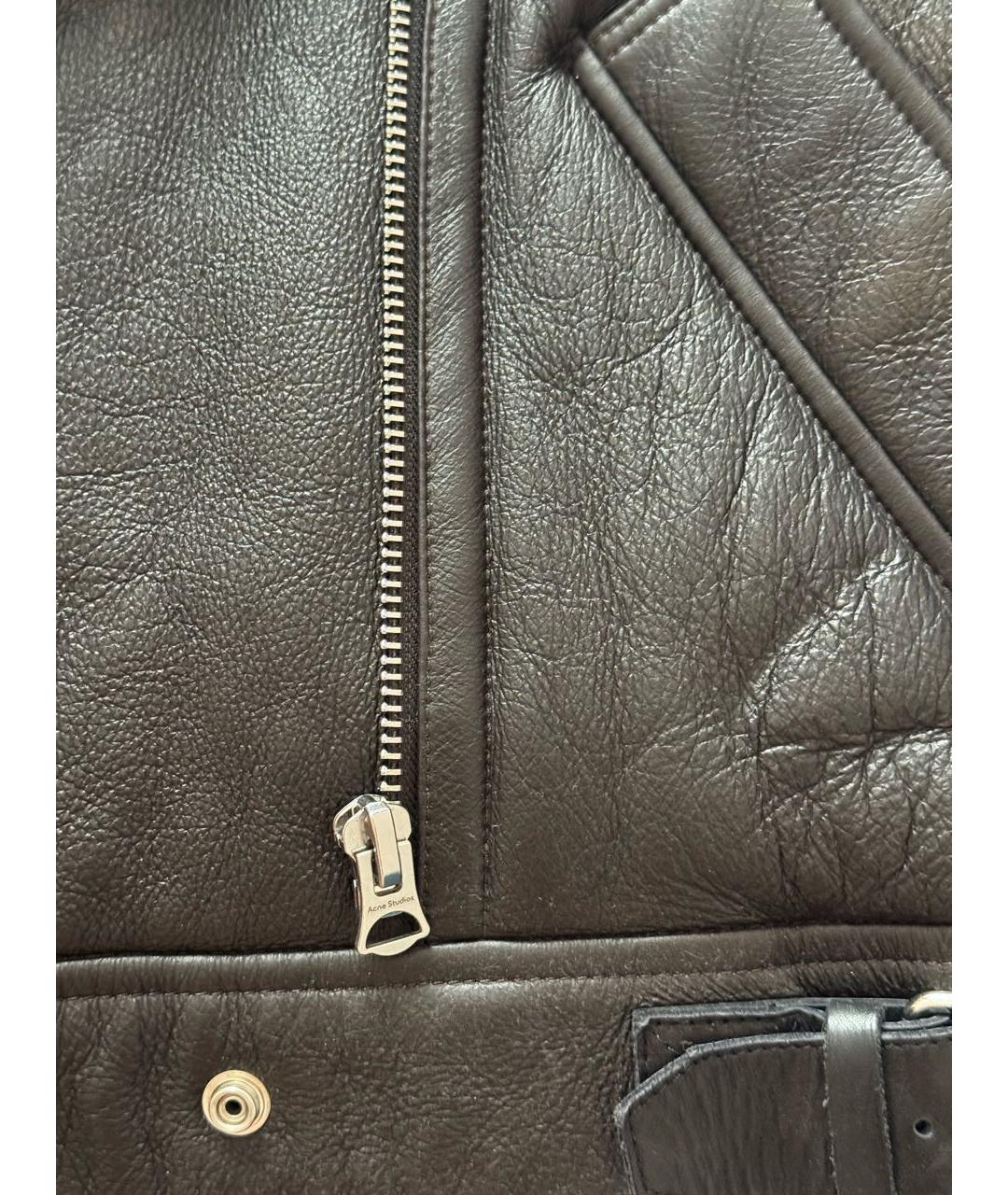 ACNE STUDIOS Коричневая кожаная дубленка, фото 6