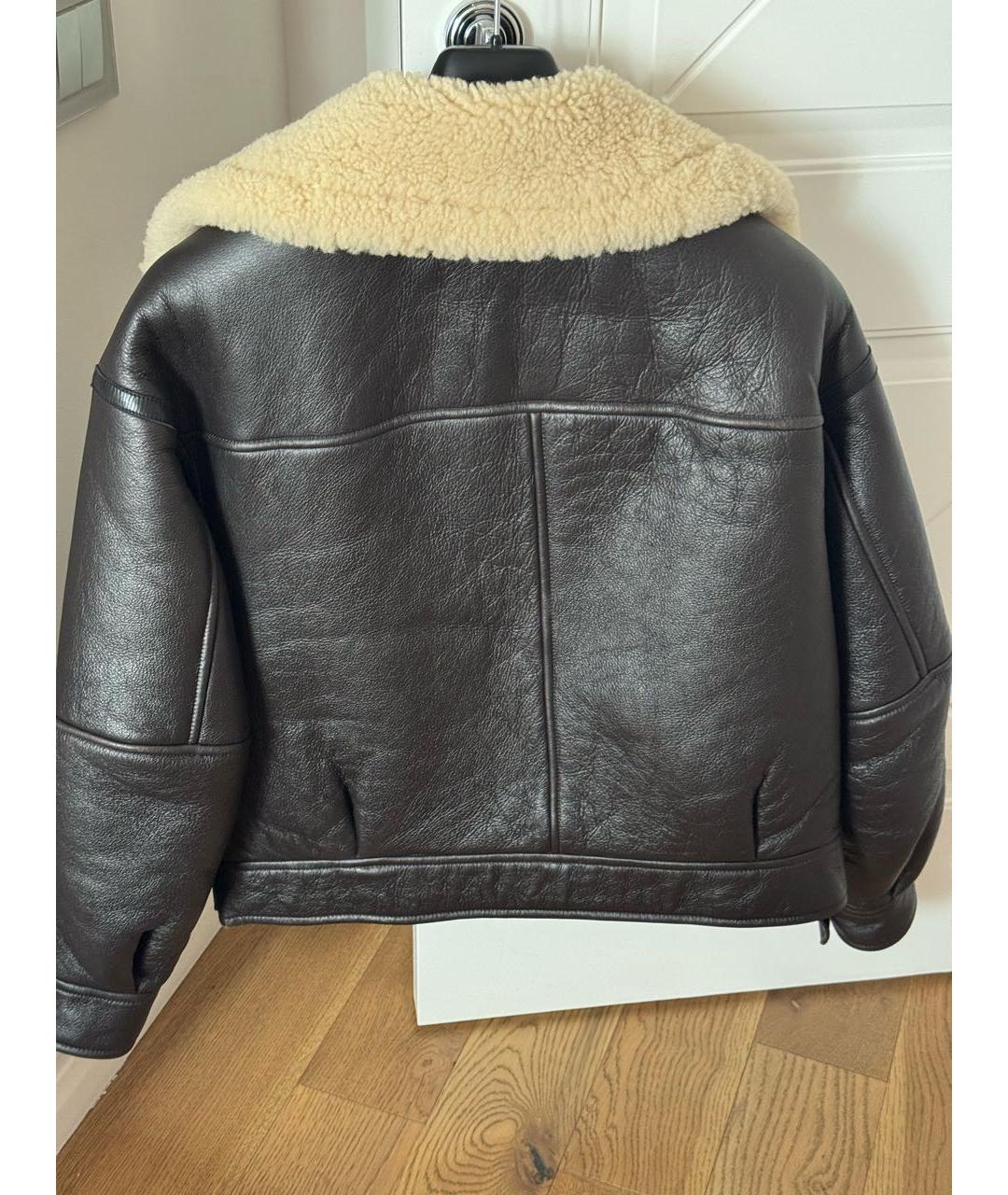 ACNE STUDIOS Коричневая кожаная дубленка, фото 2