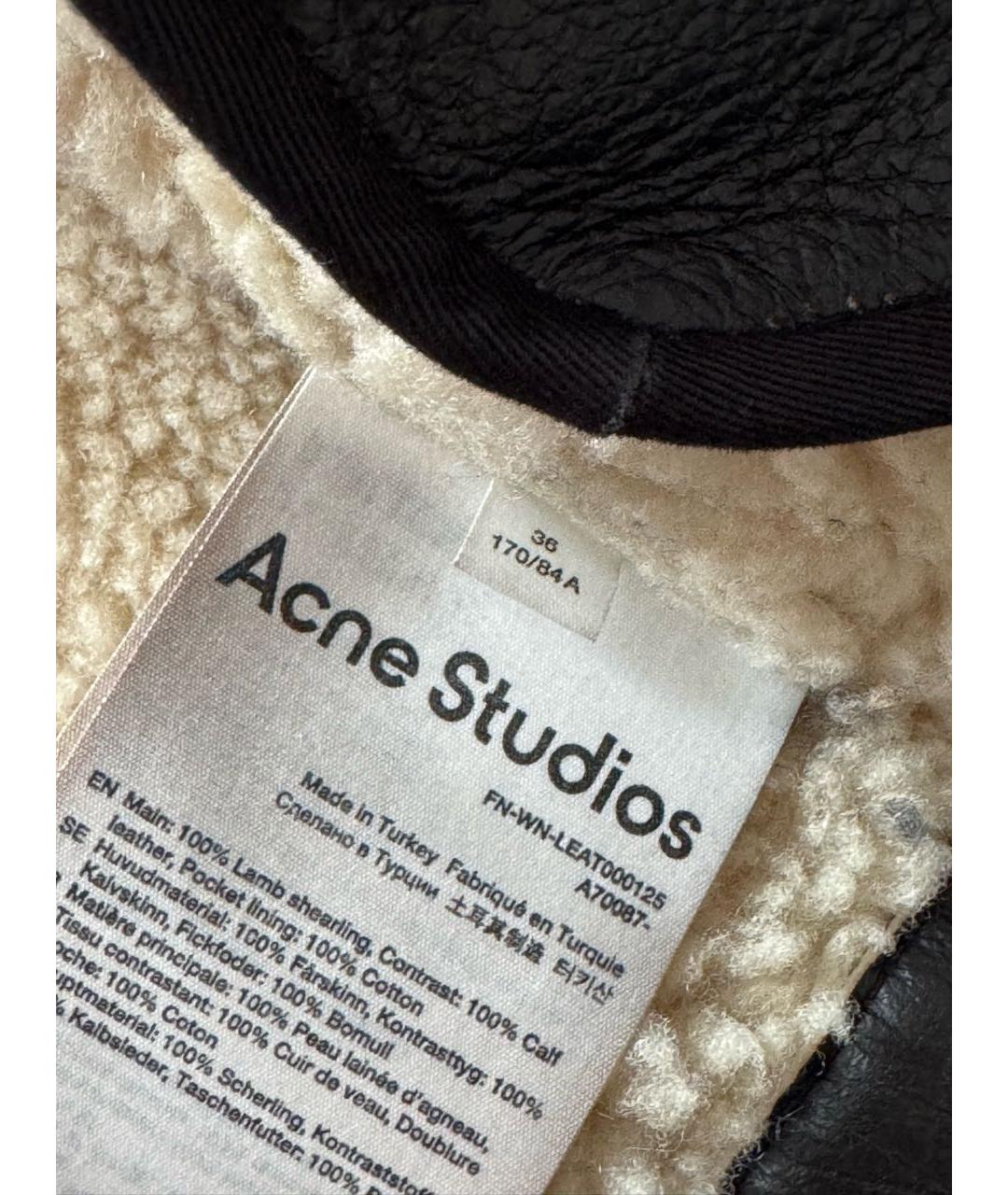 ACNE STUDIOS Коричневая кожаная дубленка, фото 3