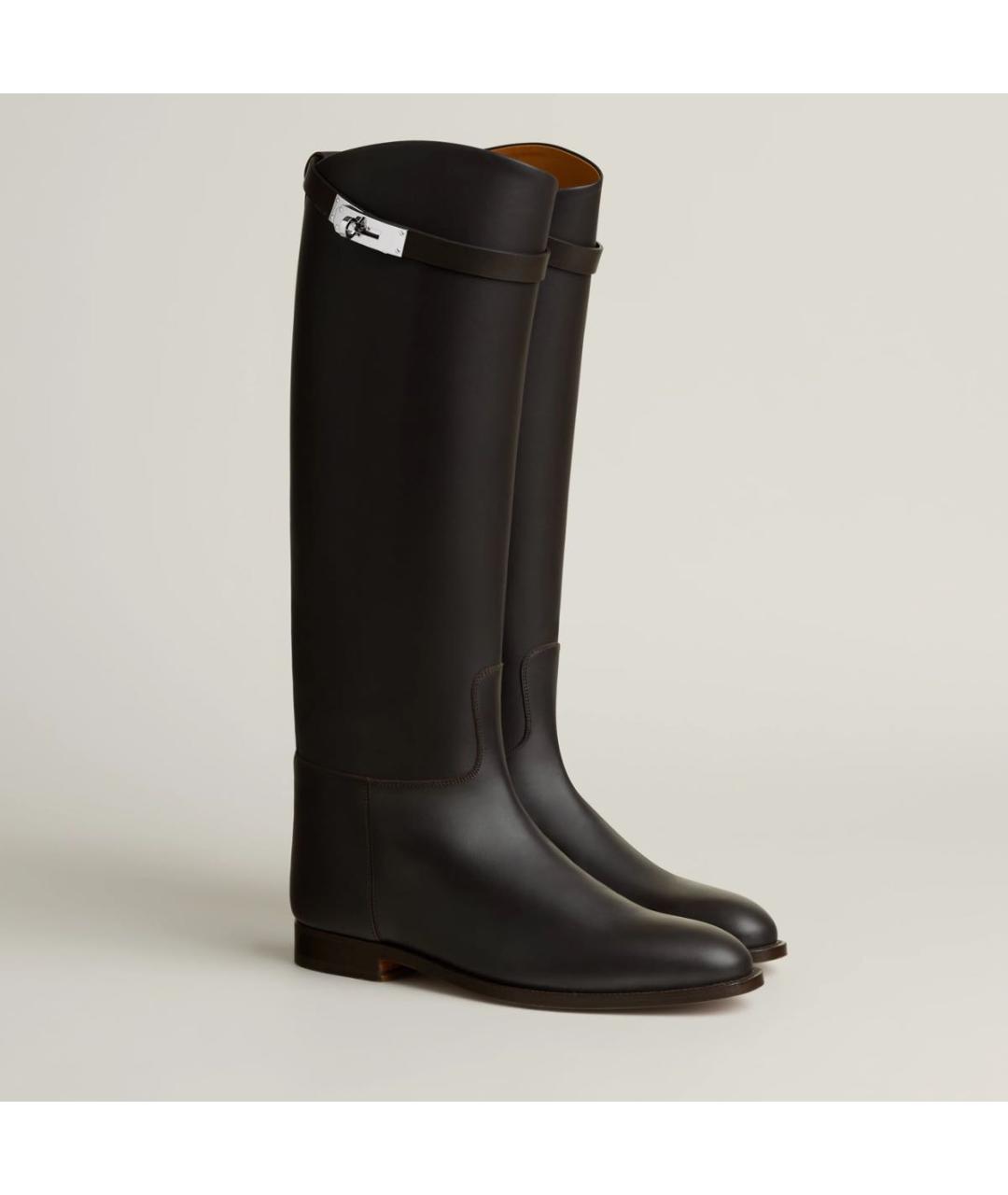 HERMES Коричневые кожаные сапоги, фото 3