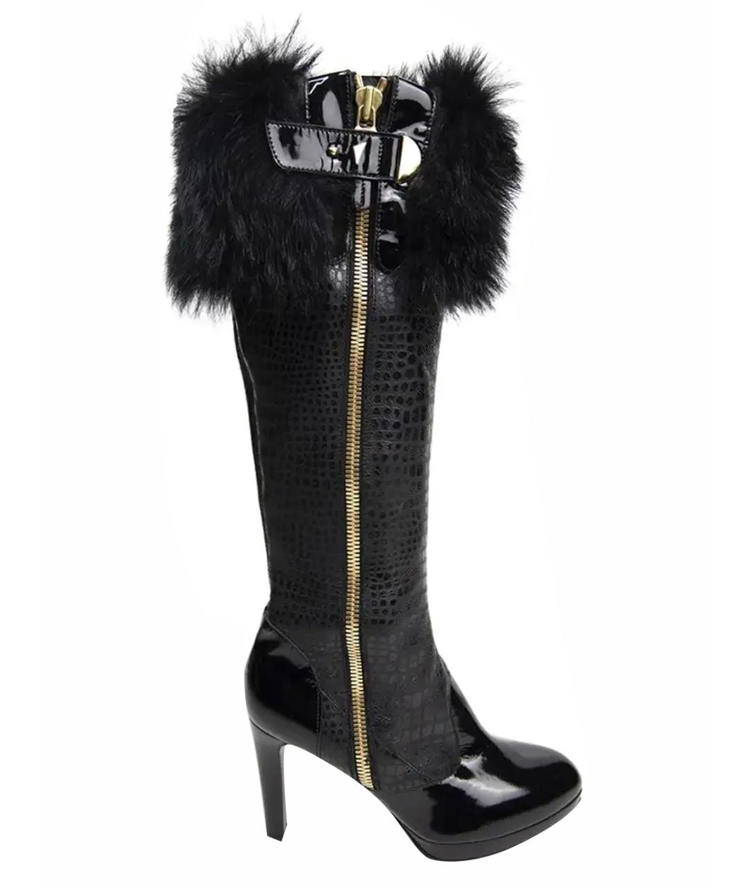 SERGIO ROSSI Черные кожаные сапоги, фото 1