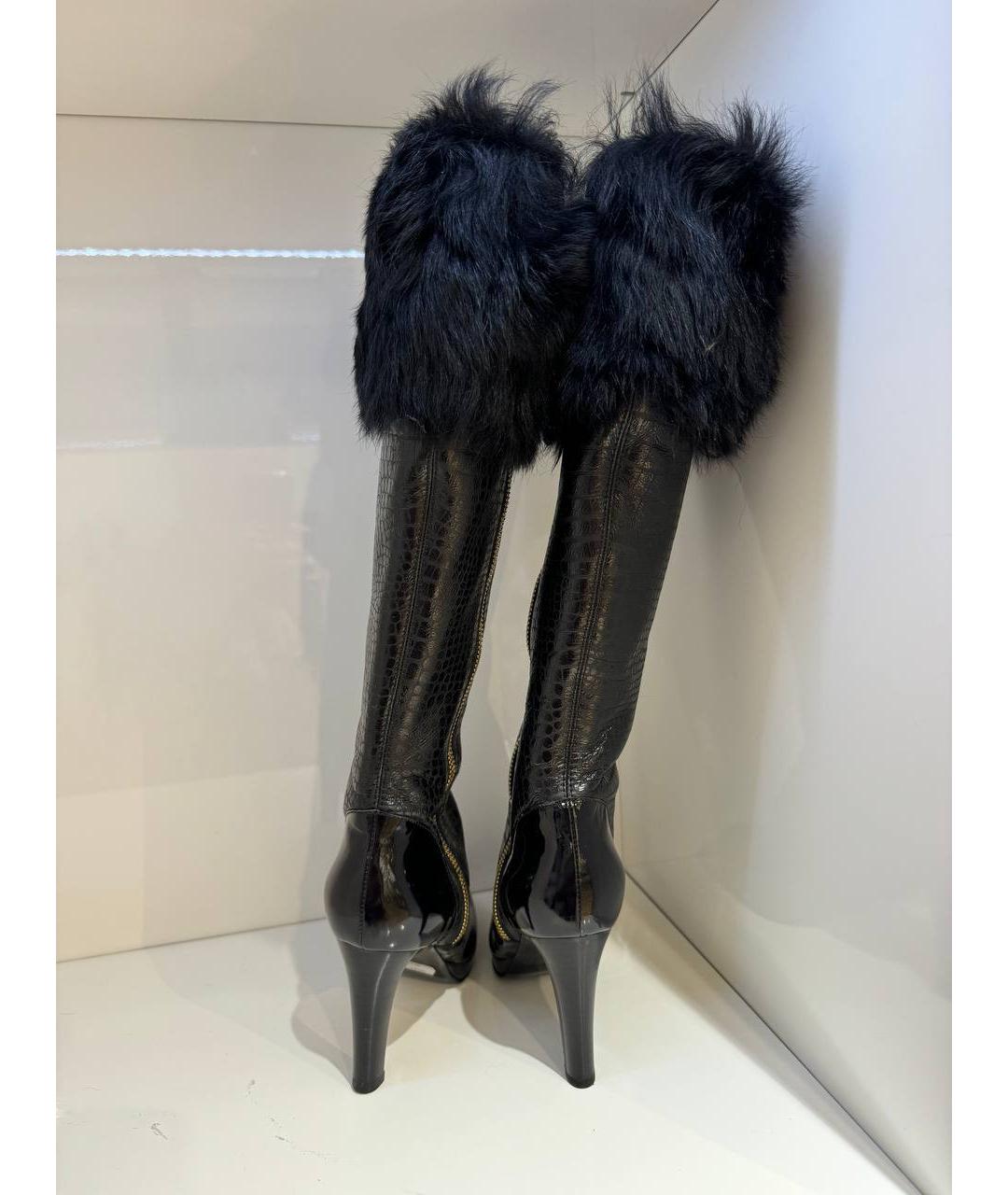 SERGIO ROSSI Черные кожаные сапоги, фото 3