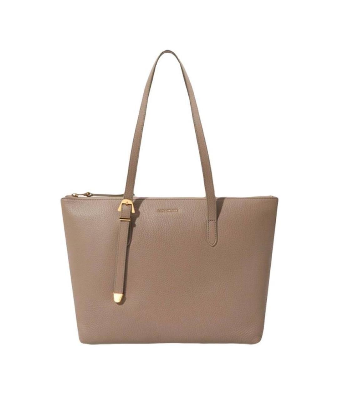 COCCINELLE Бежевая кожаная сумка с короткими ручками, фото 1