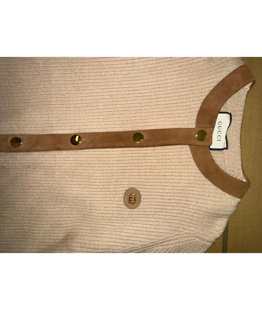 GUCCI Бежевый шерстяной кардиган, фото 3