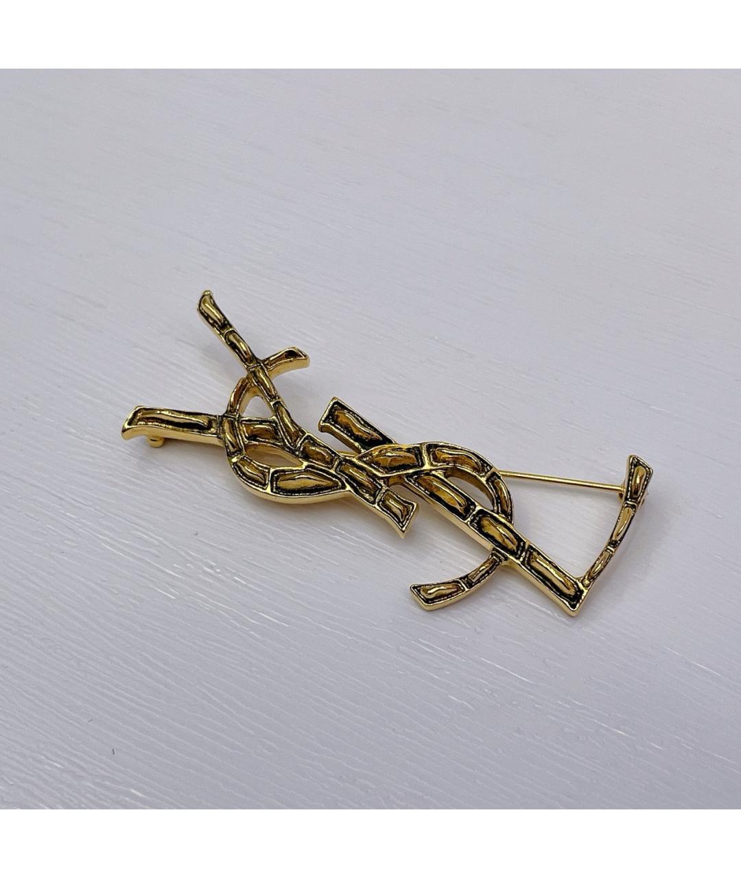 SAINT LAURENT Золотая металлическая булавка / брошь, фото 4