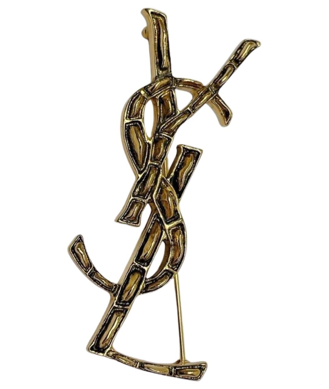 SAINT LAURENT Золотая металлическая булавка / брошь, фото 1