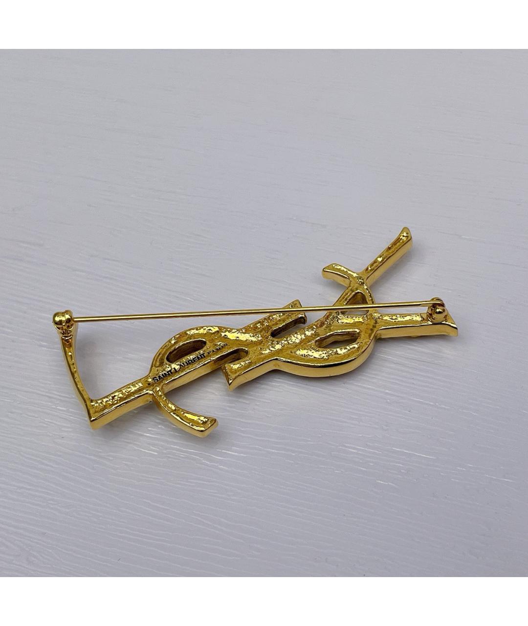 SAINT LAURENT Золотая металлическая булавка / брошь, фото 2