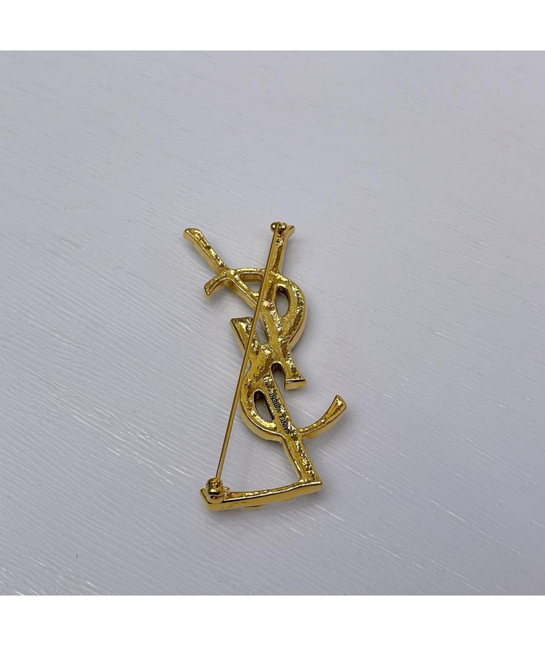 SAINT LAURENT Золотая металлическая булавка / брошь, фото 3