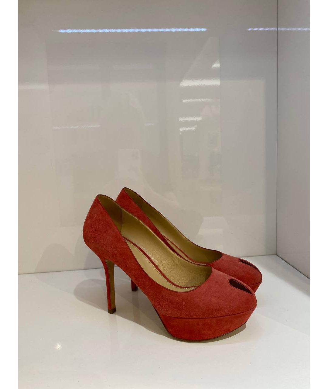 SERGIO ROSSI Красные замшевые туфли, фото 2