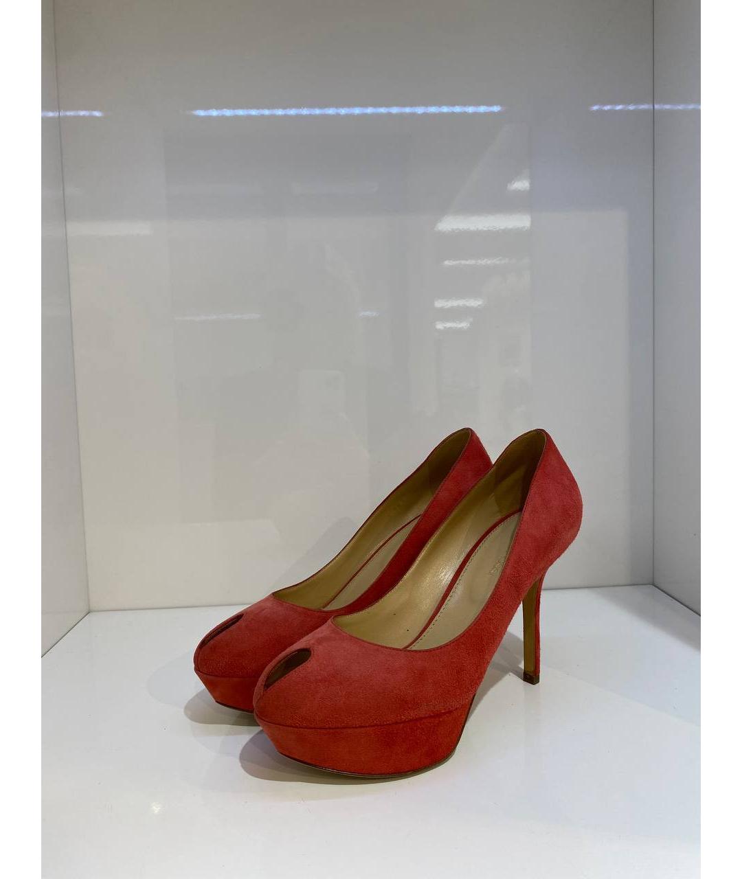 SERGIO ROSSI Красные замшевые туфли, фото 4