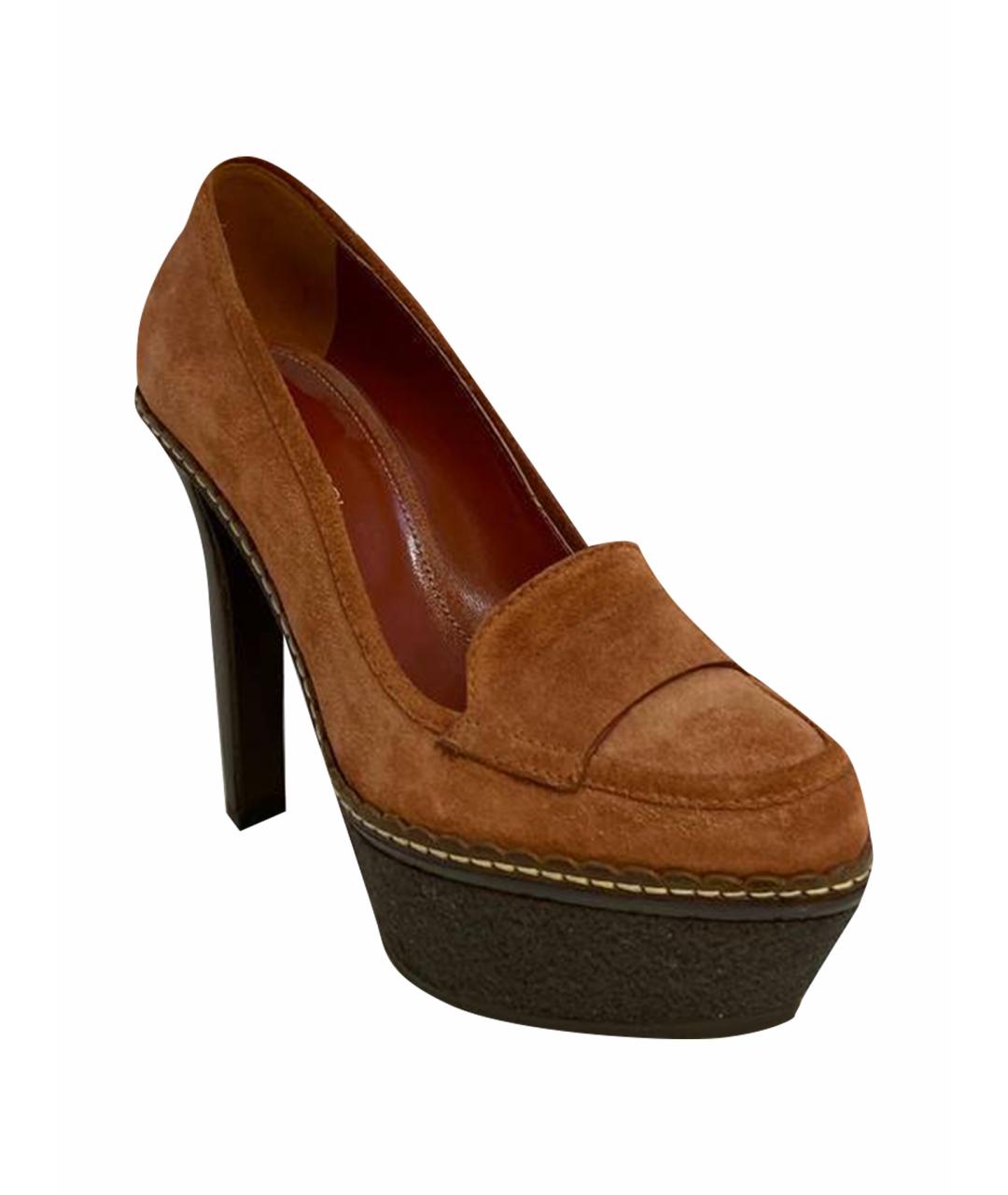 SERGIO ROSSI Коричневые замшевые туфли, фото 1