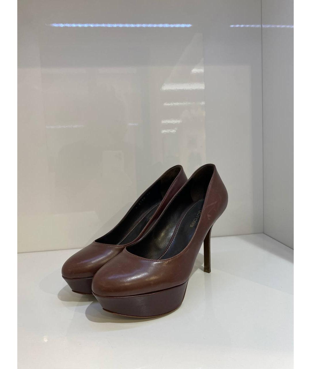 SERGIO ROSSI Коричневые кожаные туфли, фото 4