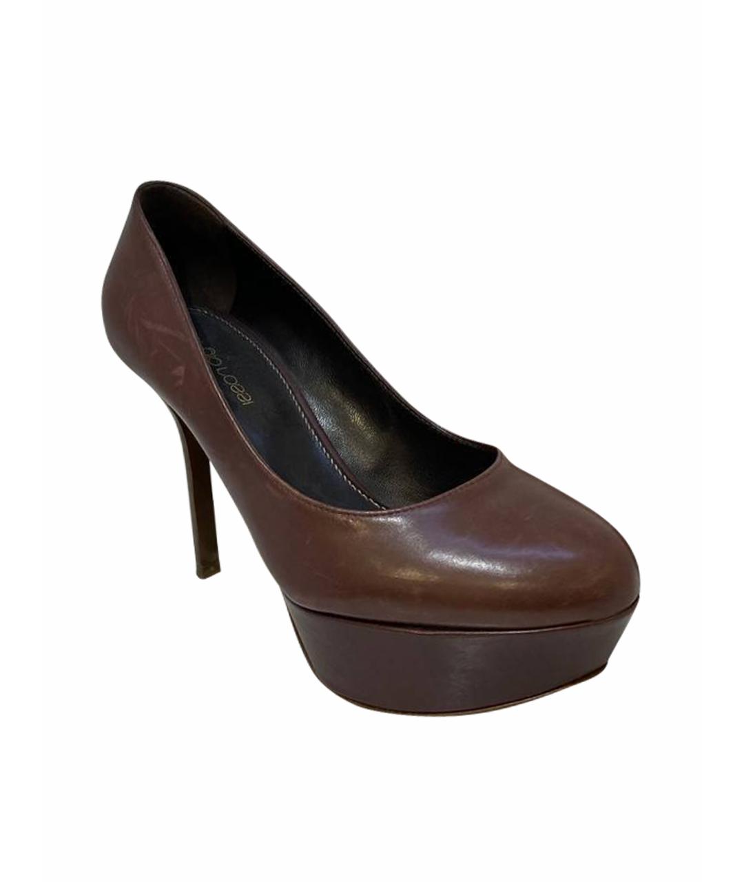 SERGIO ROSSI Коричневые кожаные туфли, фото 1