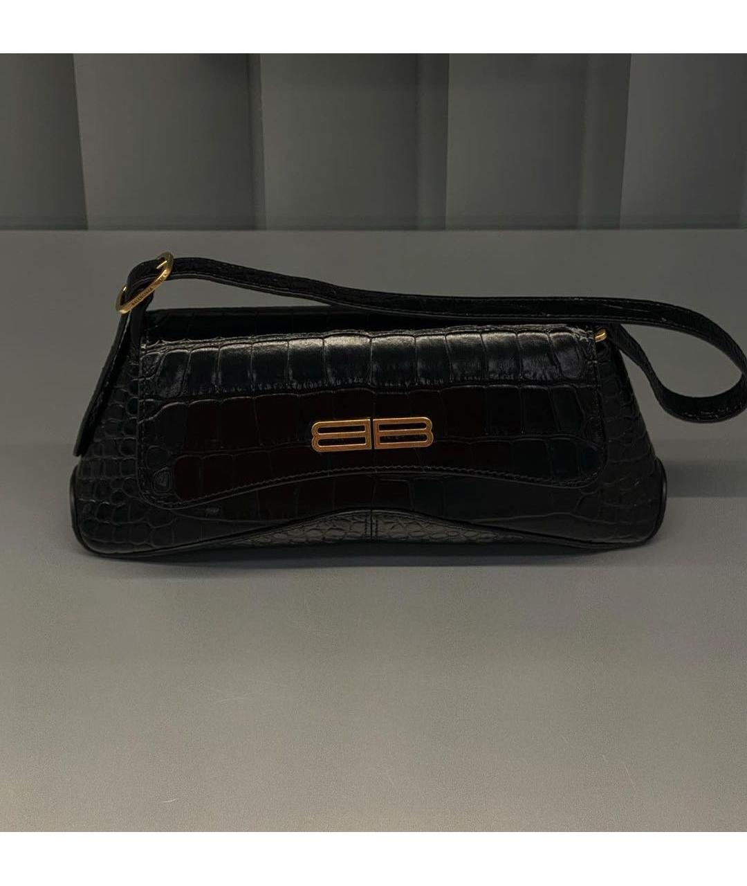 BALENCIAGA Черная кожаная сумка через плечо, фото 7