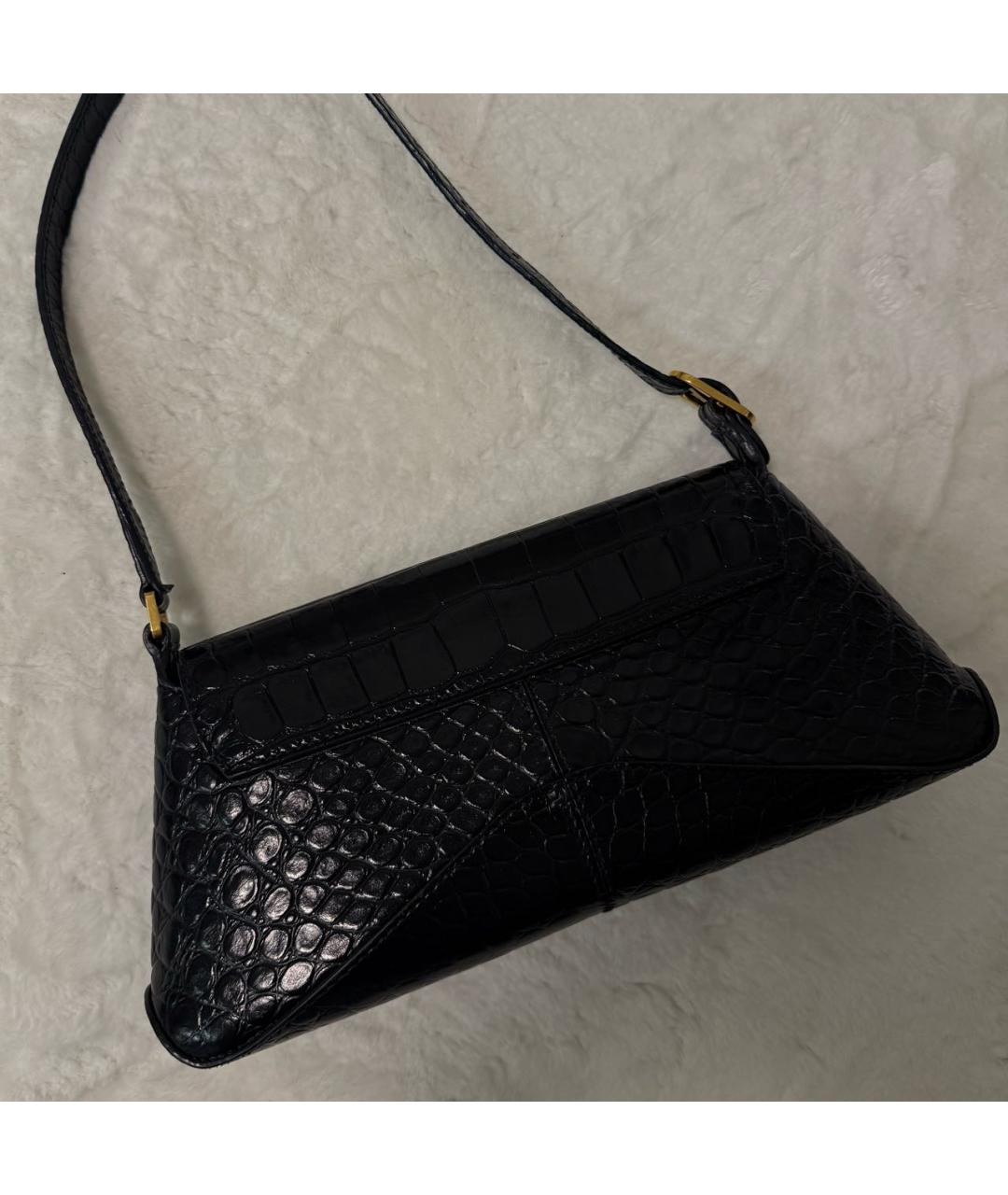 BALENCIAGA Черная кожаная сумка через плечо, фото 3