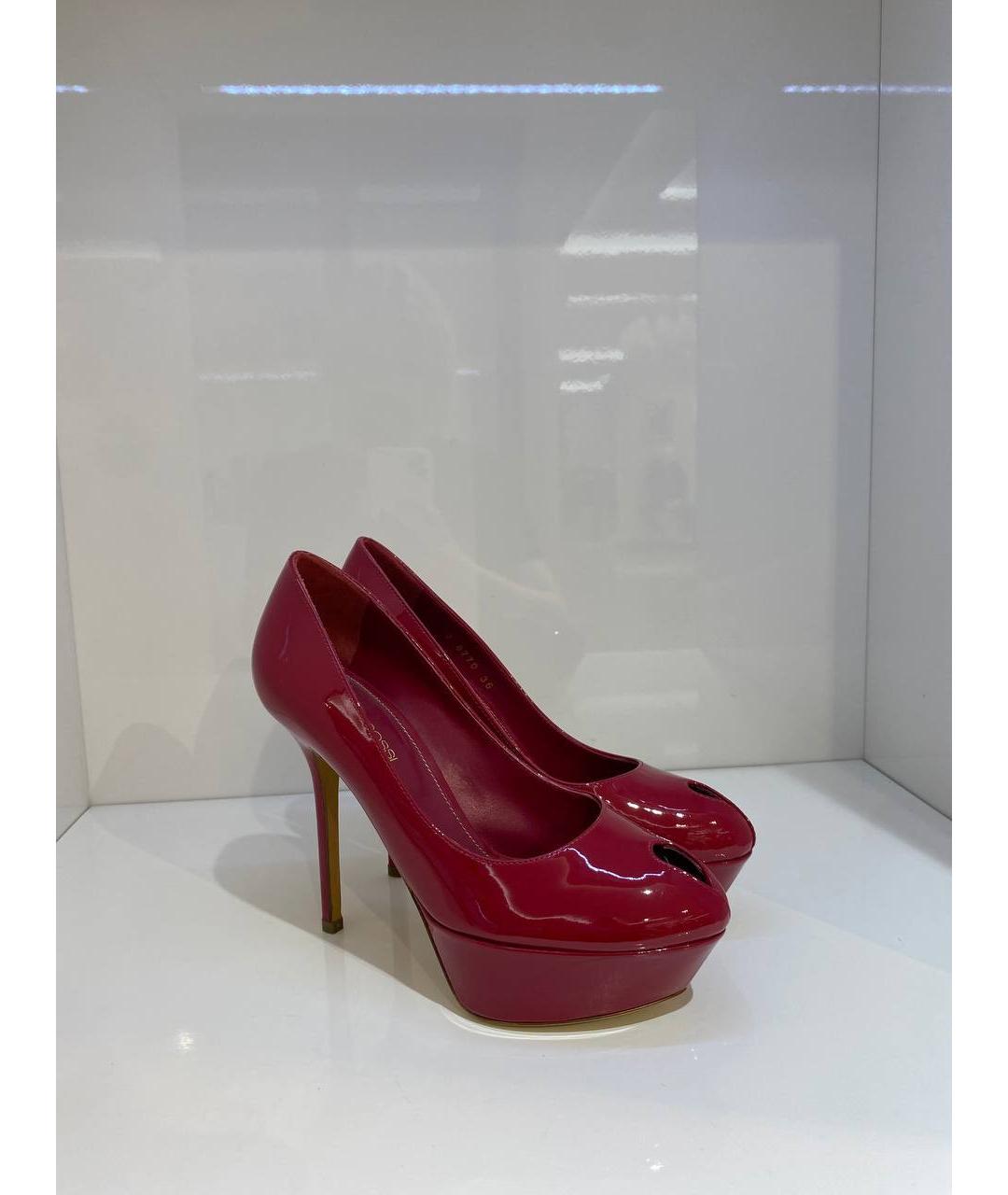 SERGIO ROSSI Красные кожаные туфли, фото 2