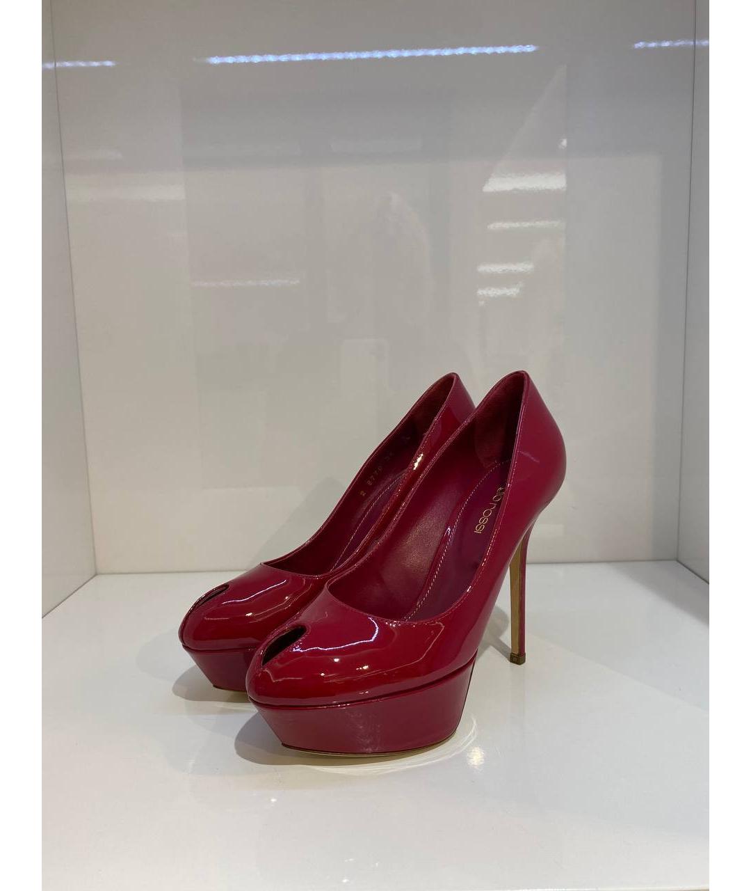 SERGIO ROSSI Красные кожаные туфли, фото 4