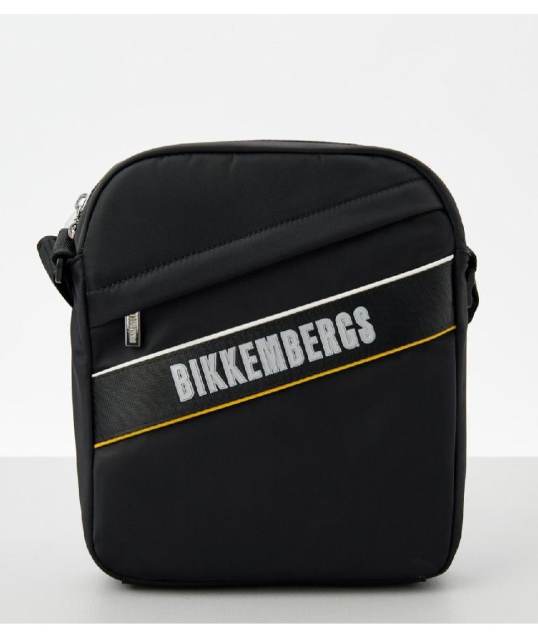 BIKKEMBERGS Черная тканевая сумка на плечо, фото 4