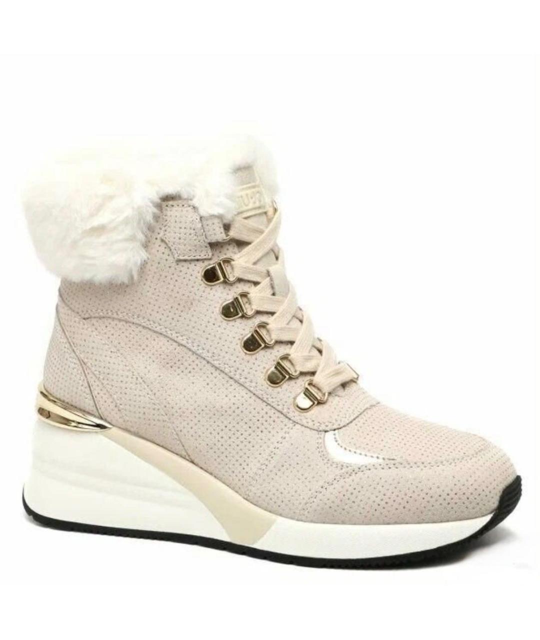 LIU JO Бежевые нубуковые ботинки, фото 1