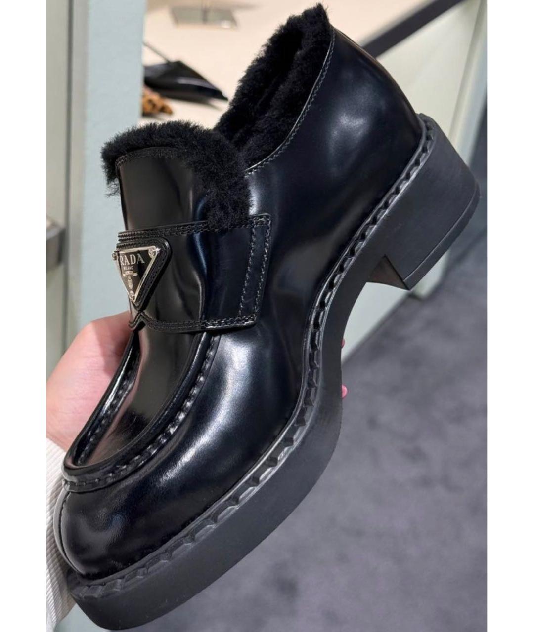 PRADA Черные кожаные лоферы, фото 4