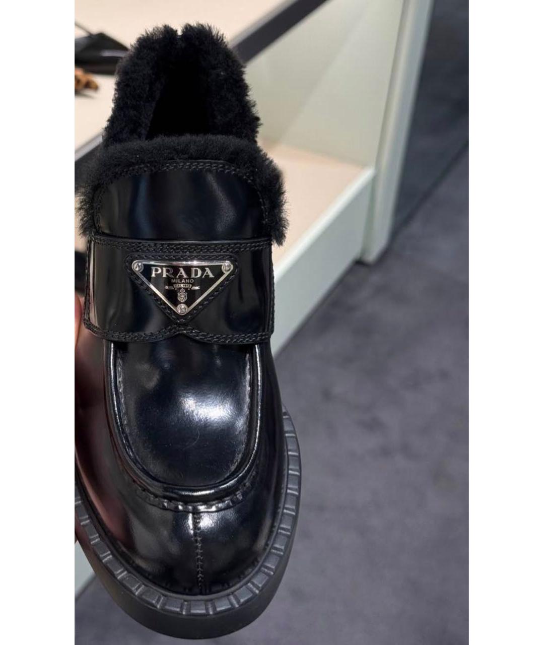 PRADA Черные кожаные лоферы, фото 3