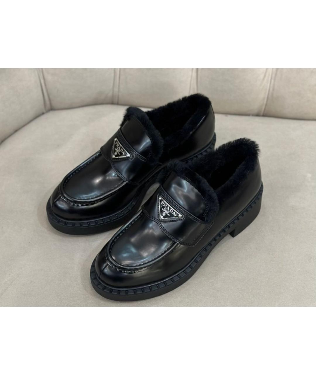 PRADA Черные кожаные лоферы, фото 2