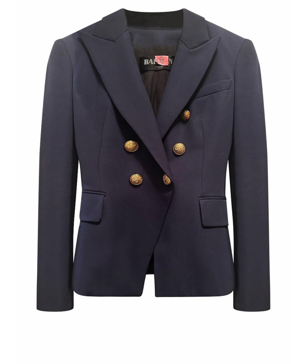 BALMAIN Темно-синий шерстяной жакет/пиджак, фото 1