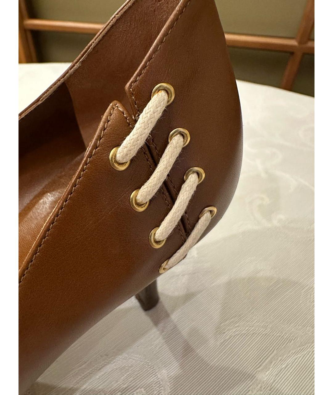 CELINE Коричневые кожаные туфли, фото 5